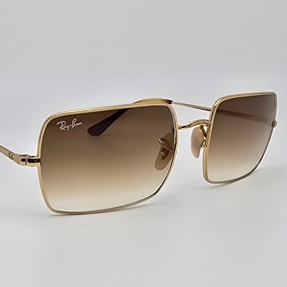 Ray-Ban RB1969 914/751 Rectangle Arista Gold Frame Brown Gradient Len Sunglasses - Picture 6 of 15